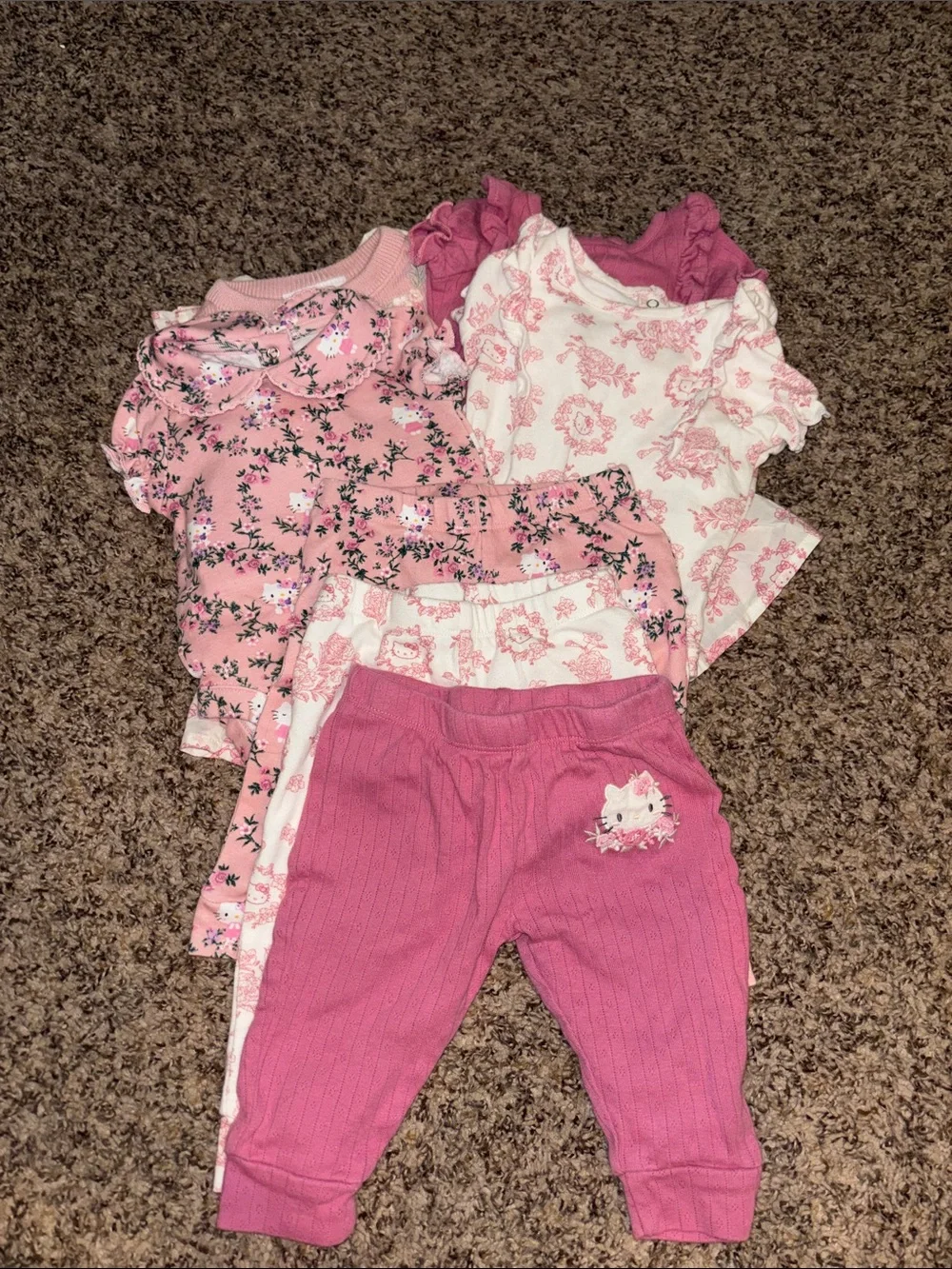 Gymboree Baby Girl 3-6M Clothing Bundle Pink Hello Kitty Floral Outfits